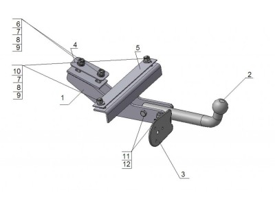 ТСУ Фаркоп Avtos на Hyundai Matrix № HY 14