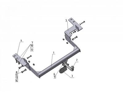 ТСУ Фаркоп Avtos на Hyundai H1 Starex № HY 17