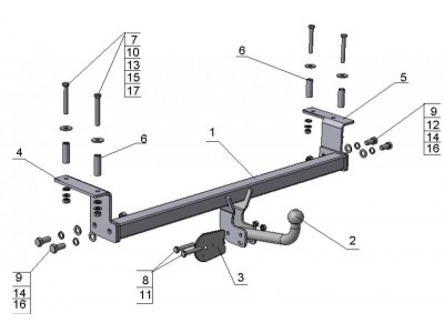 ТСУ Фаркоп Avtos на Nissan Qashqai/Nissan Qashqai +2 № NS 13
