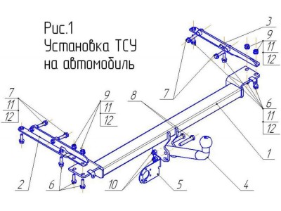 ТСУ Фаркоп Avtos на Nissan Note № NS 19