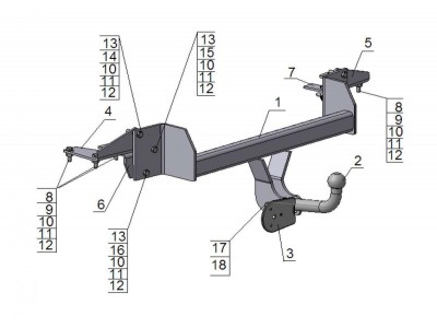 ТСУ Фаркоп Avtos на Suzuki Liana № SZ 07