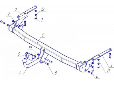 ТСУ Фаркоп Avtos на Toyota RAV4 № TY 23