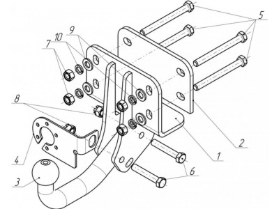 ТСУ Фаркоп Avtos на Toyota Hilux № TY 27