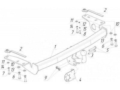 ТСУ Фаркоп Avtos на Toyota Corolla № TY 29