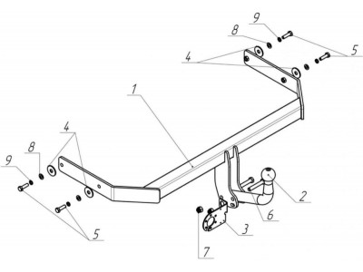 ТСУ Фаркоп Avtos на Volkswagen Polo № VW 27