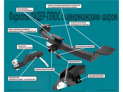 Фаркоп для Mercedes M-Class w164 2005-2012, Mercedes M-Class w166 2012-2015, Mercedes GLE-Class w166 2015-2019 съемное крепление шара под американский квадрат