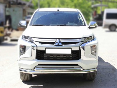 Защита переднего бампера двойная d-76+60 для Mitsubishi L200 2019 – н.в. MPL19_1