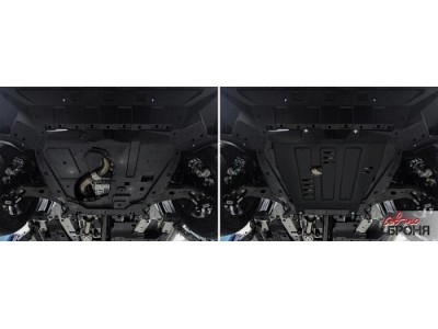 Защита картера+КПП+ комплект крепежа Автоброня, Сталь, для Changan CS-95 2022-н.в.; 2,0; АКПП; AWD