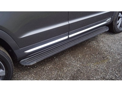 Пороги алюминиевые "Slim Line Black" 1820 мм для Changan CS95 2.0L 4WD 2024-н.в. №CHANCS95NEW24-07B