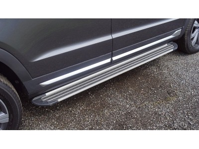 Пороги алюминиевые "Slim Line Silver" 1820 мм для Changan CS95 2.0L 4WD 2024-н.в. №CHANCS95NEW24-07S