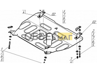 Защита картера двигателя и КПП (1,5 мм, сталь) для Changan CS95 2023-н.в.