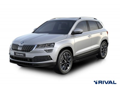 Порог-площадка "Silver" F180AL + комплект крепежа для Skoda Karoq 2020-н.в., Volkswagen Taos 2021-н.в. №F180AL.5103.1