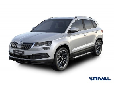 Порог-площадка "BMW-Style" D180AL + комплект крепежа для Skoda Karoq 2020-н.в., Volkswagen Taos 2021-н.в. №D180AL.5103.1