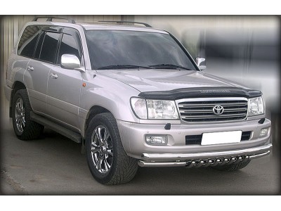 Защита передняя двойная 76-60 мм с защитой картера для Toyota Land Cruiser 100 1998-2007
