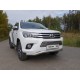 Пороги труба овальная с накладками 120х60 мм ТСС для Toyota Hilux 2015-2021