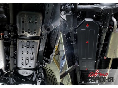Защита топливного бака + комплект крепежа, АвтоБРОНЯ, Сталь для Great Wall King Kong Poer, V - 2.0. МКПП, полный, 2023-н.в.