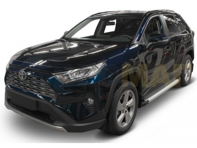 Пороги алюминиевые Rival Silver для Toyota RAV4 № F180AL.5710.1