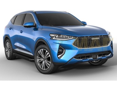 Пороги алюминиевые Rival Black для Haval F7/F7x № F180ALB.9403.1