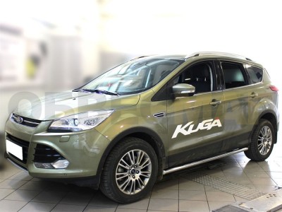Защита штатного порога 53 мм для Ford Kuga № FK2013_3