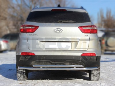 Защита заднего бампера двойная 53-43 мм для Hyundai Creta № HCR16_3.1