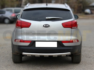 Защита заднего бампера 60 мм с накладками для Kia Sportage № KSP10_3.1