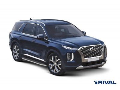 Порог-площадка "Premium" A193ALP + комплект крепежа для Hyundai Palisade 2020-н.в., Kia Telluride 2019-н.в. №A193ALP.2311.1