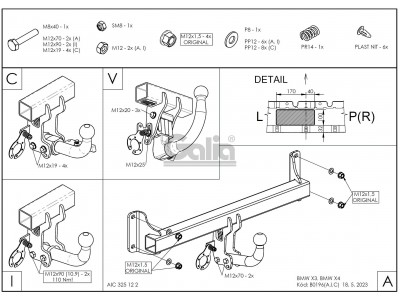 ТСУ Фаркоп оцинкованный Galia шар A для BMW X3 F25/X4 F26 № B019A