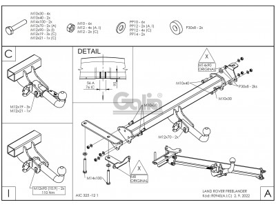 ТСУ Фаркоп оцинкованный Galia шар C съемный для Land Rover Freelander 2 № R094C