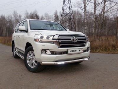 Защита переднего бампера с ДХО 76 мм для Toyota Land Cruiser 200 № TOYLC20015-06