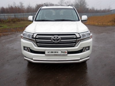 Защита переднего бампера двойная 76-50 мм для Toyota Land Cruiser 200 № TOYLC20015-25