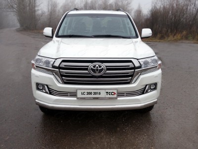 Защита передняя овальная длинная 75х42 мм для Toyota Land Cruiser 200 № TOYLC20015-02